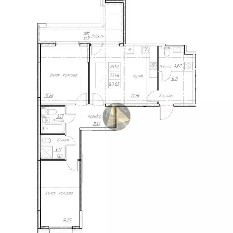 2-комнатная квартира: Санкт-Петербург, Среднерогатская улица, 11к2 ... - Фото 1