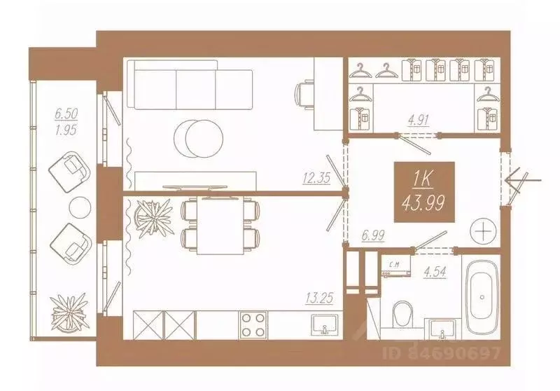 1-к кв. Красноярский край, Красноярск ул. 3-я Краснодарская, 14А/3 ... - Фото 1