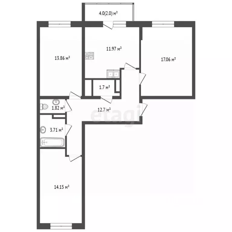 3-к кв. Московская область, Мытищи ул. Стрелковая, 4 (79.0 м) - Фото 2
