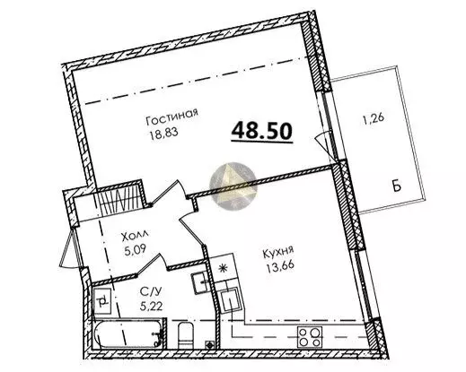 1-комнатная квартира: Сестрорецк, Авиационная улица, 5к1 (48.5 м) - Фото 1