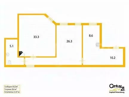 2-к кв. Санкт-Петербург ул. Чайковского, 42 (83.5 м) - Фото 2