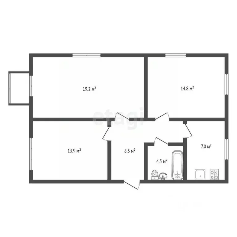 3-к кв. Воронежская область, Хохольский район, Петинское с/пос, пос. ... - Фото 2