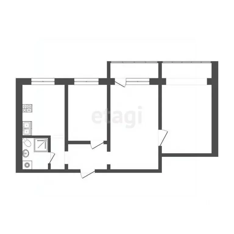 3-к кв. Самарская область, Самара Клиническая ул., 23 (52.9 м) - Фото 2