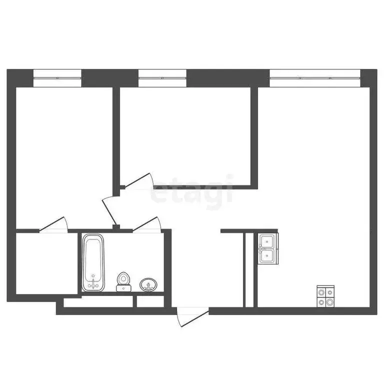 2-комнатная квартира: Тюмень, улица Александра Звягина, 10 (57.94 м) - Фото 1