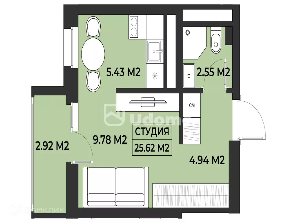 Продаётся квартира-студия, 25.62 м - Фото 0