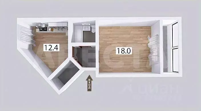 1-к кв. Омская область, Омский район, с. Троицкое, Ясная Поляна мкр ... - Фото 2