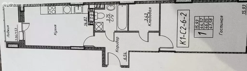 2-комнатная квартира: Москва, 1-я улица Бухвостова, 2к3 (46.4 м) - Фото 1