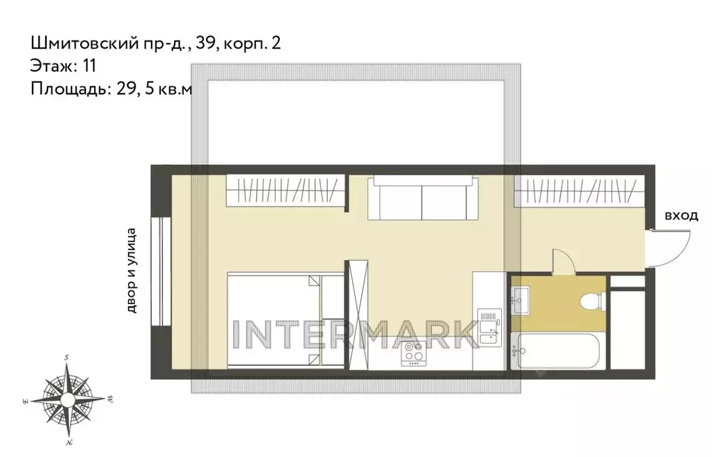 1-к кв. Москва Шмитовский проезд, 39к2 (29.5 м) - Фото 2