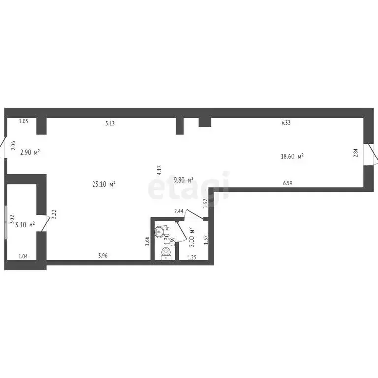 Помещение свободного назначения (60.8 м) - Фото 1