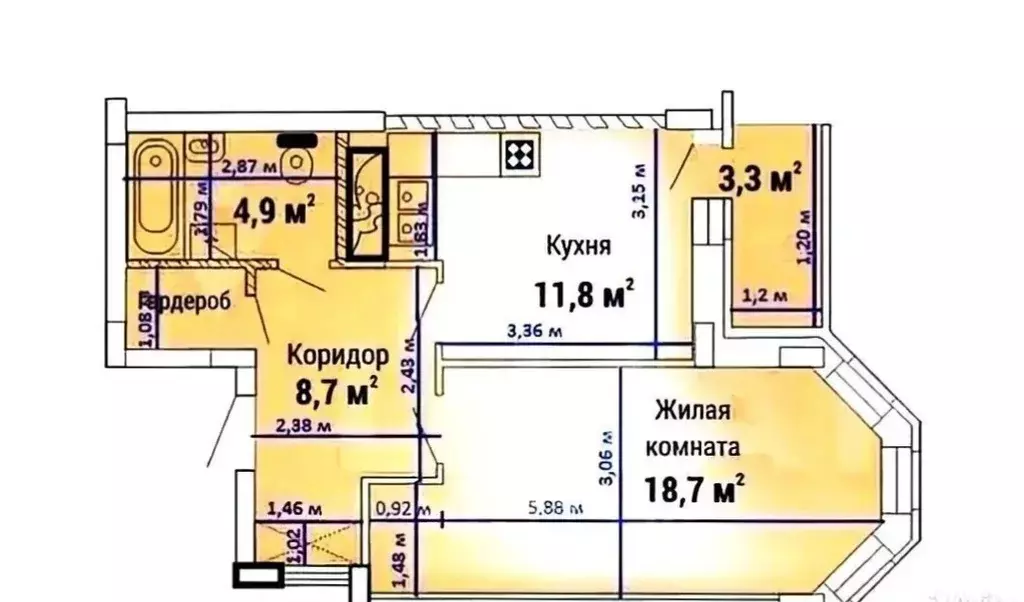 Продаётся 1-к квартира, 45.5 м - Фото 1