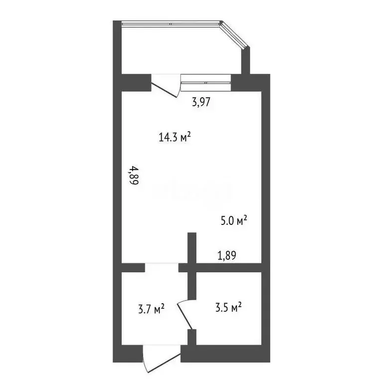Квартира-студия: Благовещенск, Октябрьская улица, 221 (26.5 м) - Фото 0