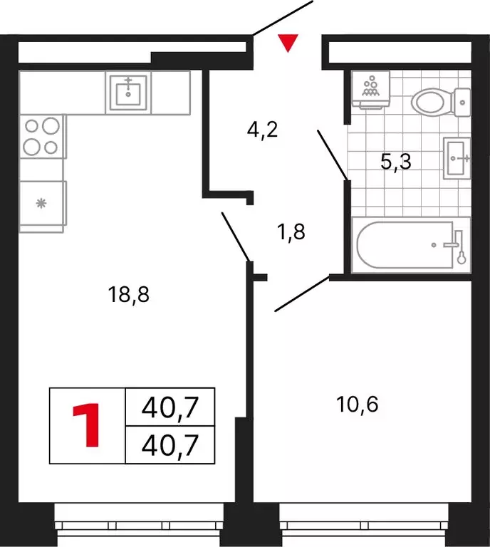 1-комнатная квартира: Москва, ЖК Бестселлер (40.7 м) - Фото 1
