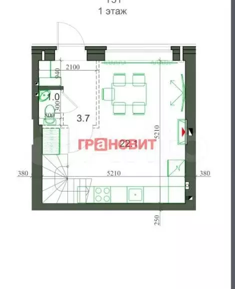 2-к. квартира, 52 м, 1/2 эт. - Фото 0