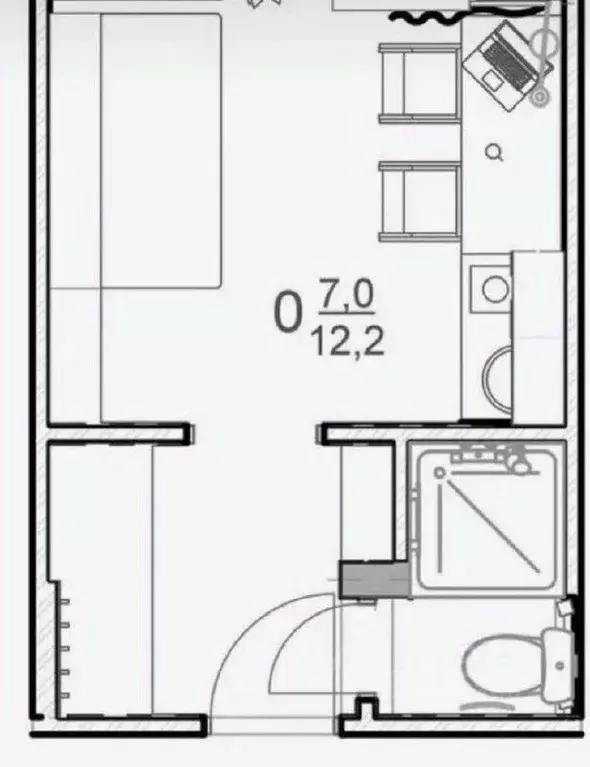 1-к кв. Татарстан, Казань Агрызская ул., 78 (12.7 м) - Фото 2