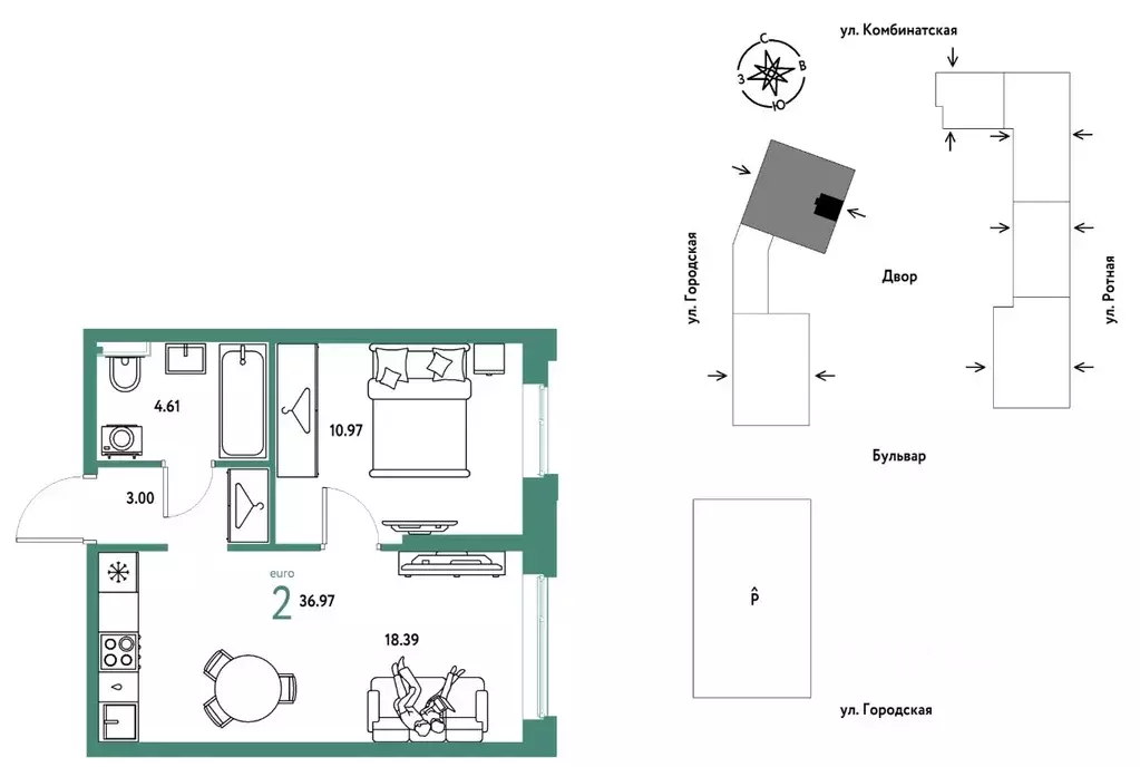 2-к кв. Свердловская область, Екатеринбург муниципальное образование, ... - Фото 1
