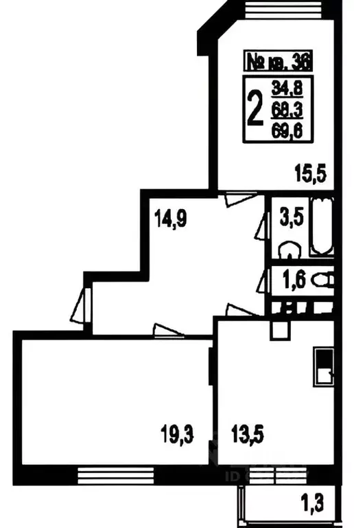 2-к кв. Московская область, Мытищи ул. Красная Слобода, 5 (70.0 м) - Фото 1