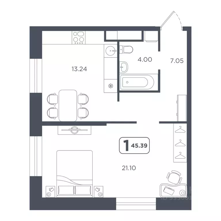 1-к кв. Тюменская область, Тюмень Мелиораторов мкр, ул. Голышева, 8А ... - Фото 1