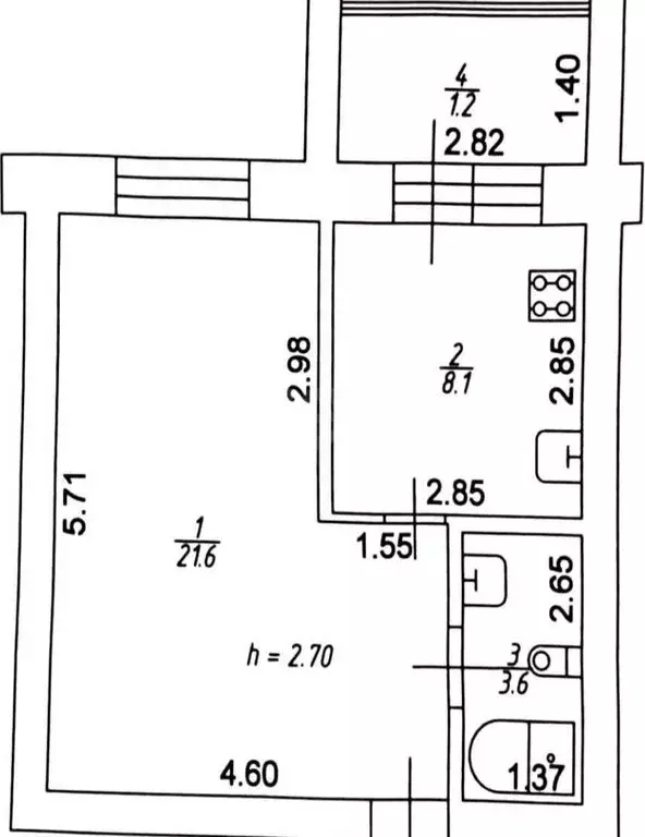 1-комнатная квартира: село Высокая Гора, Полковая улица, 45А (34.5 м) - Фото 1