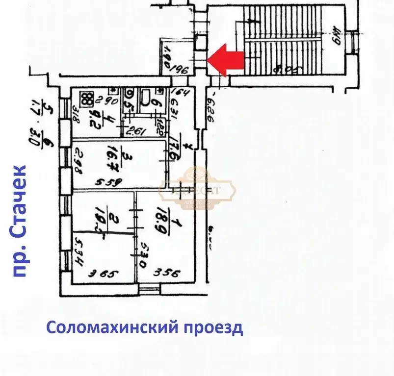4-к кв. Санкт-Петербург просп. Стачек, 160 (86.6 м) - Фото 2