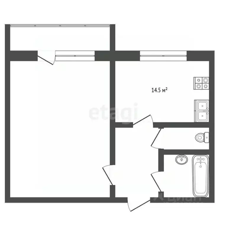 1-к кв. Ярославская область, Ярославль Чернопрудная ул., 30 (34.8 м) - Фото 1