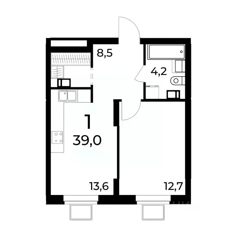 1-к кв. Нижегородская область, Нижний Новгород ул. Усиевича (39.0 м) - Фото 1