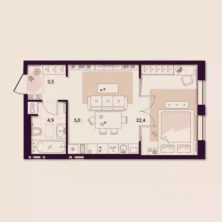 1-к кв. Приморский край, Артем ул. Куйбышева, 11А (35.76 м) - Фото 1