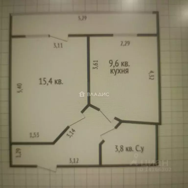 1-к кв. Белгородская область, Шебекино ул. 50 лет Октября, 15 (35.1 м) - Фото 2