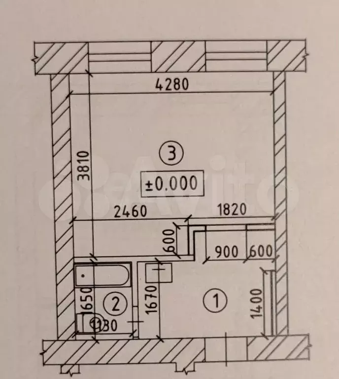 Квартира-студия, 22,8 м, 3/5 эт. - Фото 0