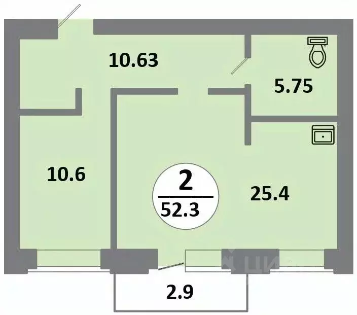 2-к кв. Красноярский край, Красноярск Солнечный жилрайон, 5-й мкр, с11 ... - Фото 0