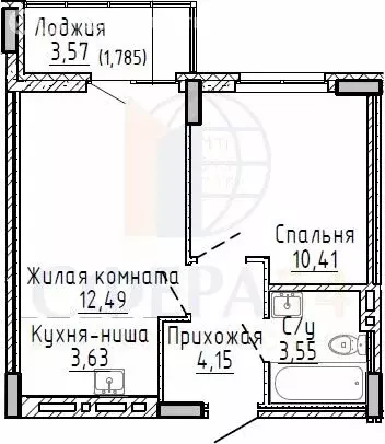 2-комнатная квартира: Новосибирск, улица Ясный Берег, 43 (36.02 м) - Фото 0
