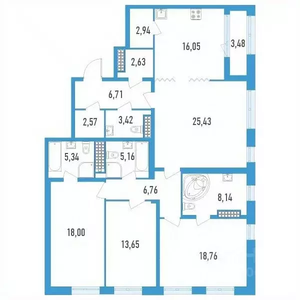 4-к кв. Санкт-Петербург ул. Типанова, 22 (137.3 м) - Фото 0