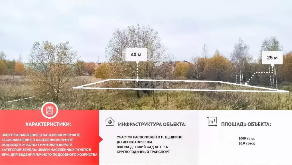 Участок в Ярославская область, Ярославский муниципальный округ, пос. ... - Фото 0