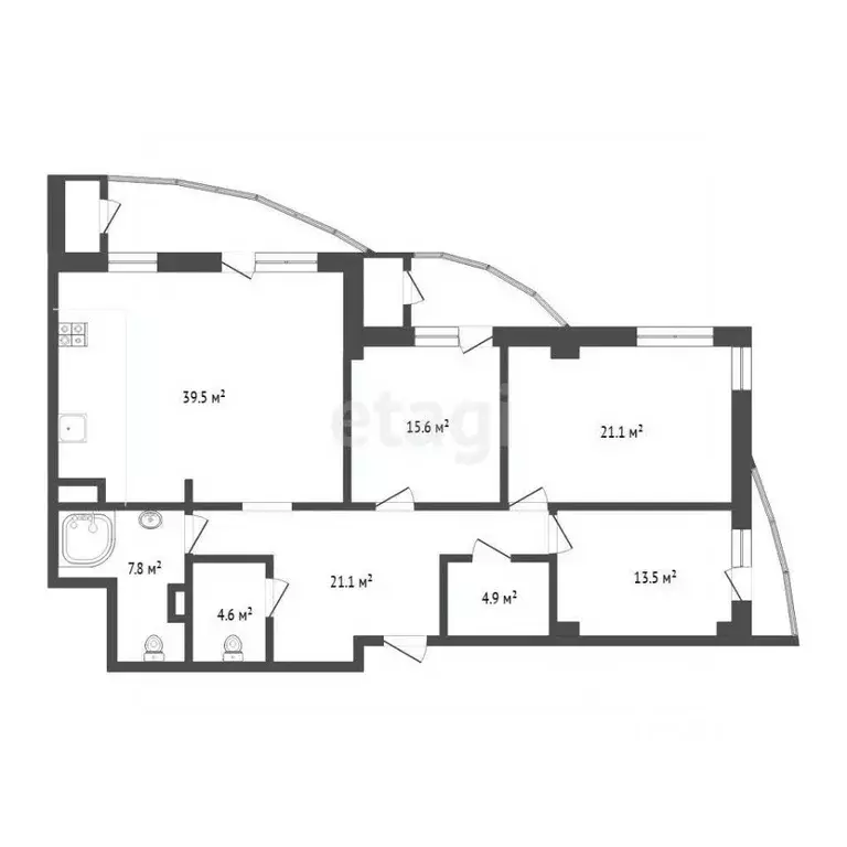 3-к кв. Тюменская область, Тюмень Орловская ул., 58 (127.6 м) - Фото 2