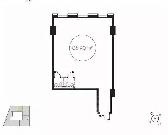 Офис в Москва ул. Обручева, Вл23 (87 м) - Фото 2