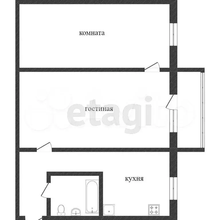 2-к. квартира, 40,9 м, 3/5 эт. - Фото 0