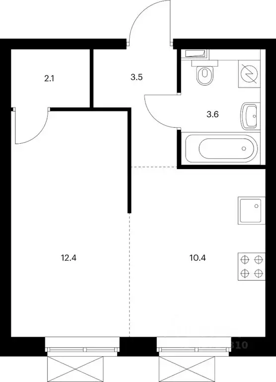 1-к кв. Приморский край, Владивосток Снежный парк жилой комплекс (31.8 ... - Фото 1