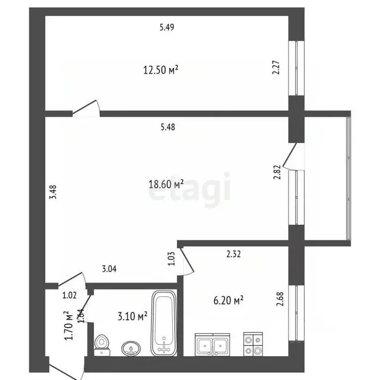 2-к кв. Чувашия, Чебоксары ул. Дзержинского, 16 (42.1 м) - Фото 2