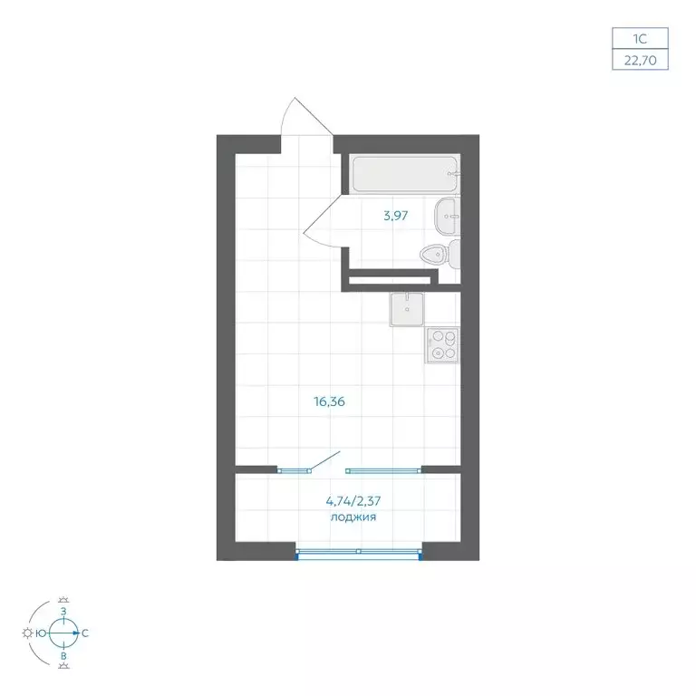Квартира-студия: Челябинский городской округ, посёлок Пригородный, ЖК ... - Фото 1