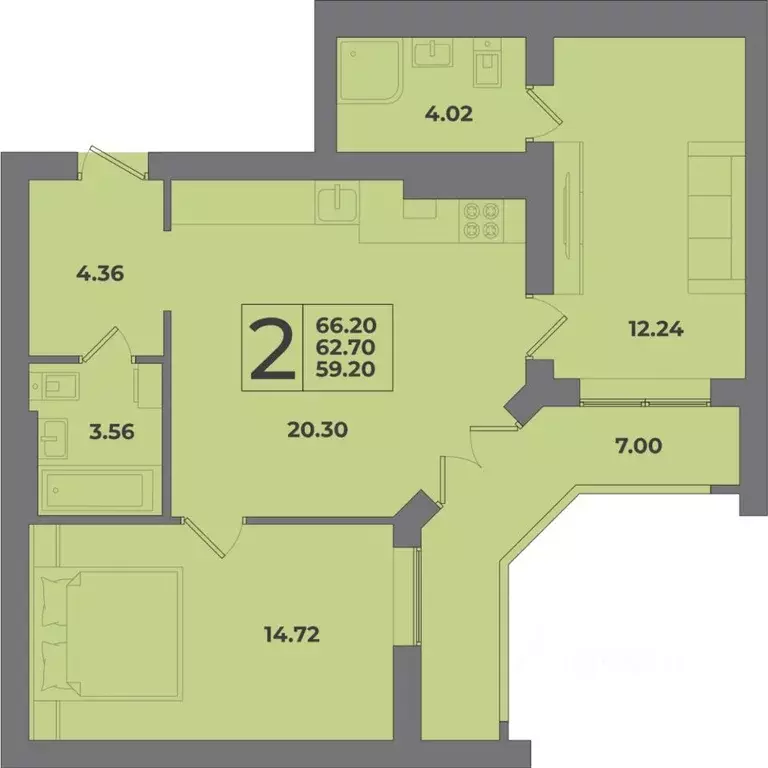 2-к кв. Калининградская область, Калининград Коммунистическая ул. ... - Фото 1