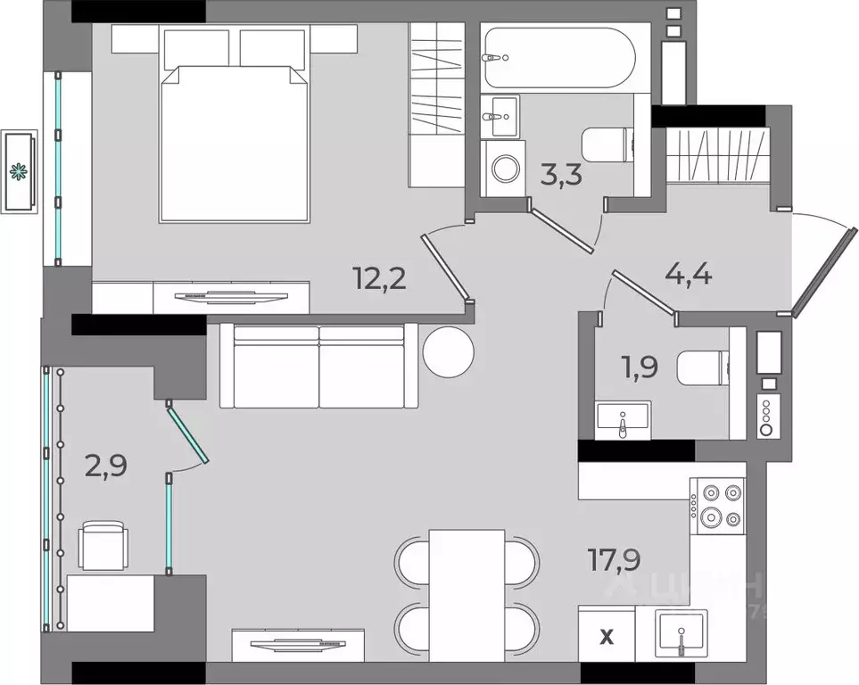1-к кв. Удмуртия, Ижевск Северо-Западный жилрайон, 2-й мкр, Новый ... - Фото 1