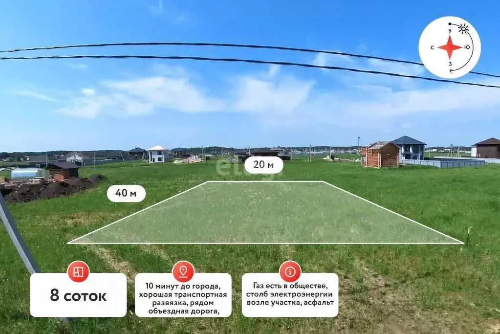 Участок в Тюменская область, Тюменский муниципальный округ, д. ... - Фото 1