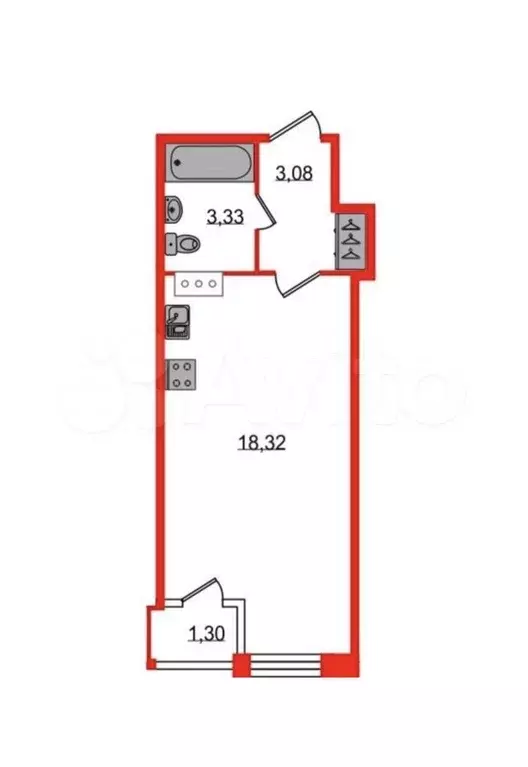 квартира-студия, 26 м, 4/13 эт. - Фото 0