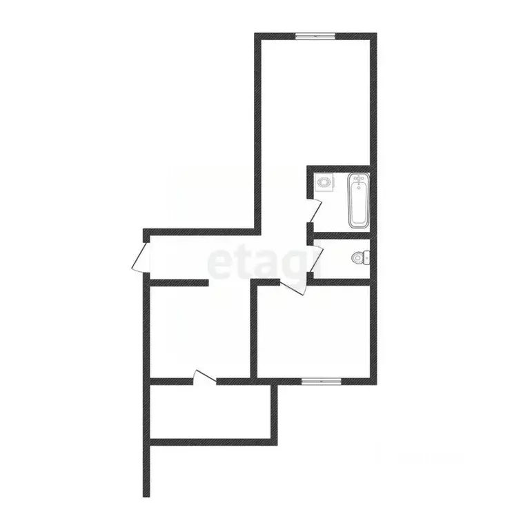 2-к кв. Иркутская область, Иркутск ул. Бородина, 7/2 (52.2 м) - Фото 2