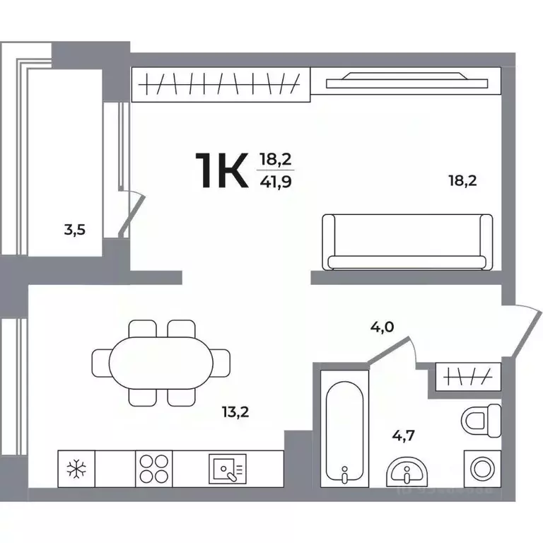 1-к кв. Новосибирская область, Новосибирск Беловежский мкр,  (41.1 м) - Фото 0