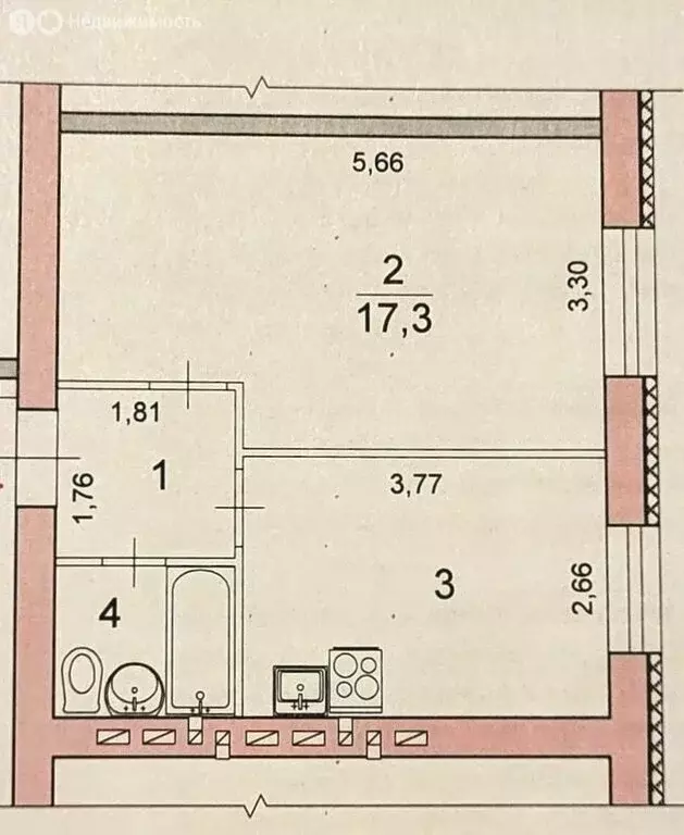 1-комнатная квартира: Волгоград, улица Ломоносова, 70 (33.3 м) - Фото 0