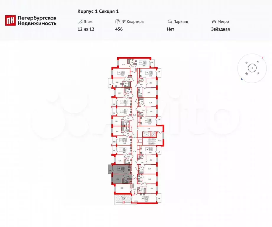 1-к. квартира, 34,5 м, 12/12 эт. - Фото 1