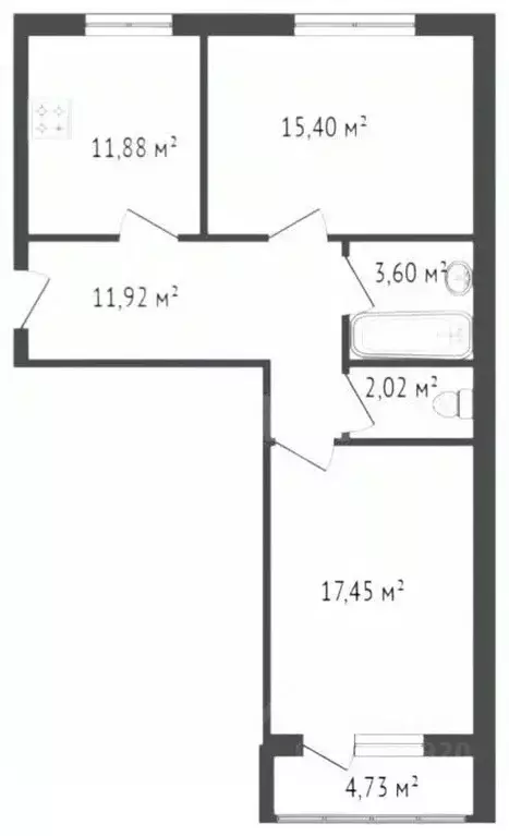 2-к кв. Ярославская область, Ярославль ул. 2-я Веткинская, 13 (62.1 м) - Фото 0