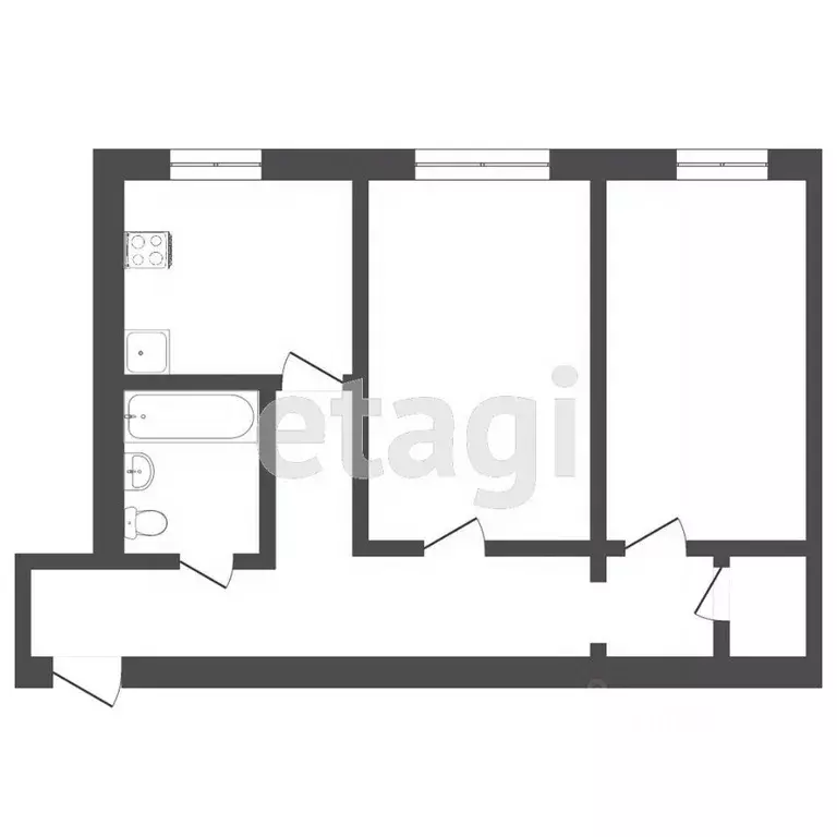 2-к кв. Тюменская область, Тюмень Рижская ул., 78 (42.9 м) - Фото 2