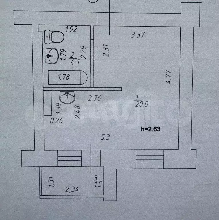 Квартира-студия, 24,1 м, 9/10 эт. - Фото 0