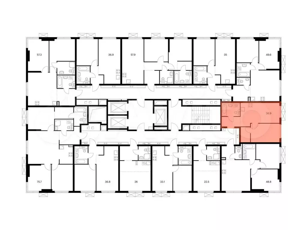 1-к. квартира, 36,9 м, 24/24 эт. - Фото 1